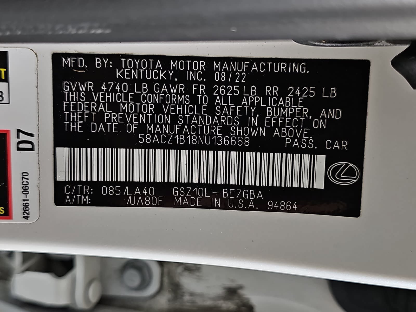 Used 2022 Lexus ES 350 w/ Accessory Package FWD image 31
