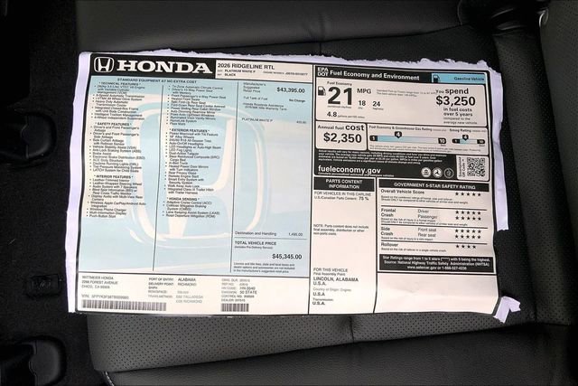 New 2026 Honda Ridgeline RTL image 14
