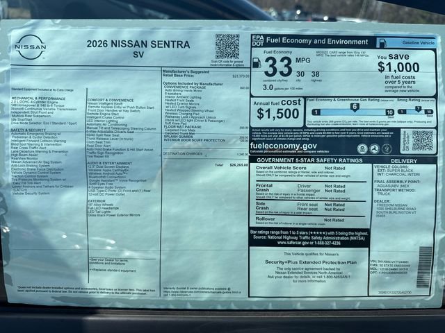 New 2026 Nissan Sentra SV image 7