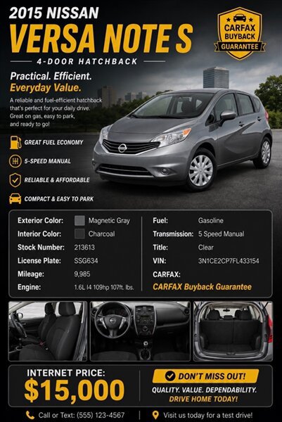 Used 2015 Nissan Versa Note S