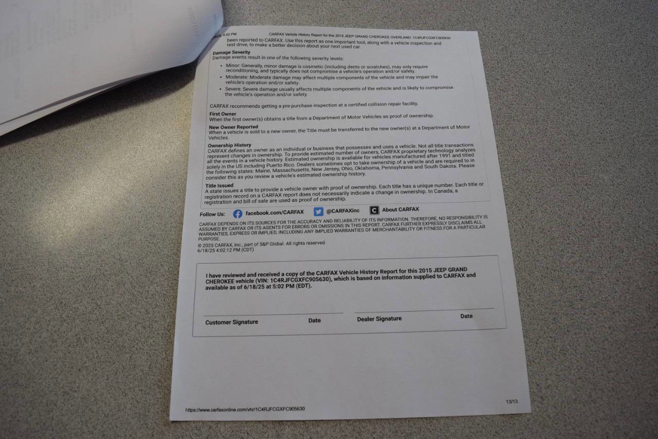 Used 2015 Jeep Grand Cherokee Overland image 76