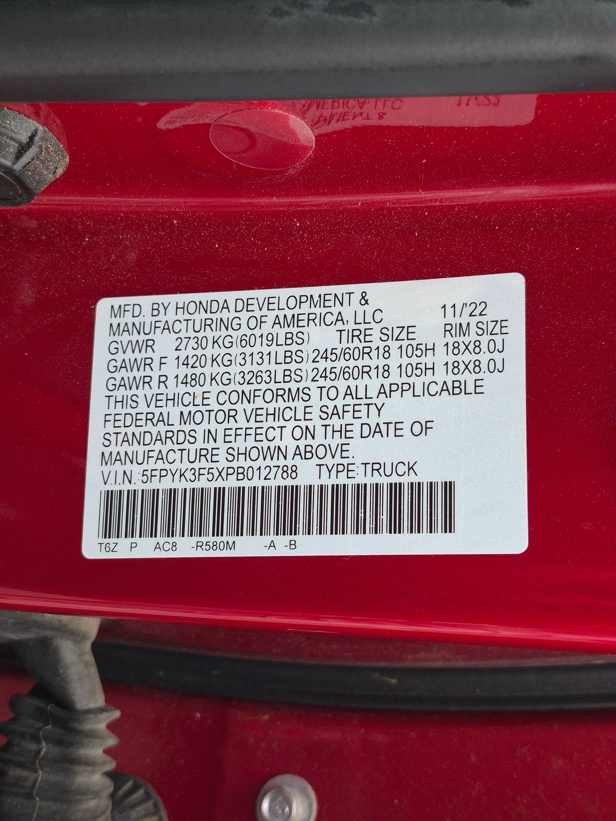 Certified 2023 Honda Ridgeline RTL image 33