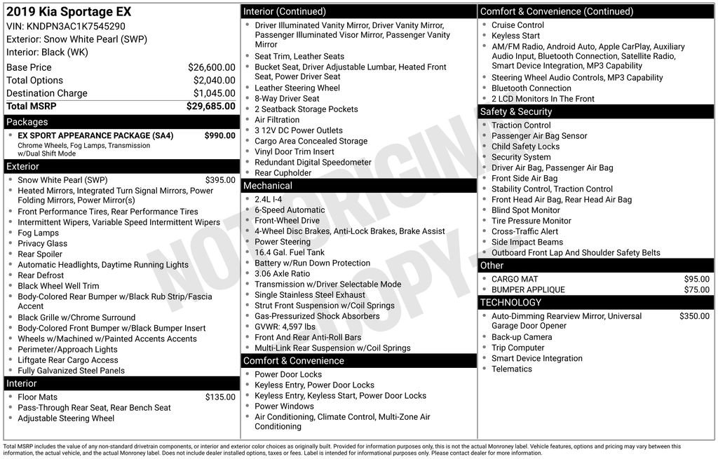 Used 2019 Kia Sportage EX w/ EX Sport Appearance Package FWD image 56