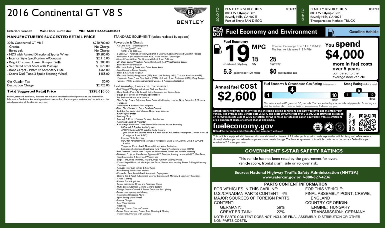 Used 2016 Bentley Continental GT V8 S AWD/4WD image 6