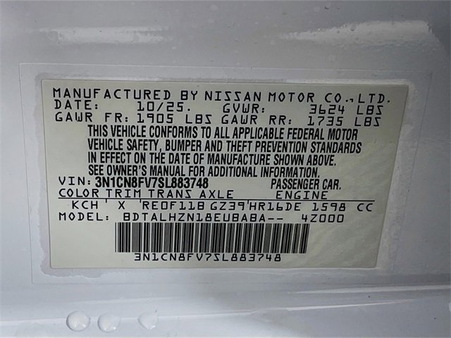 New 2025 Nissan Versa SR w/ Trunk Package image 21