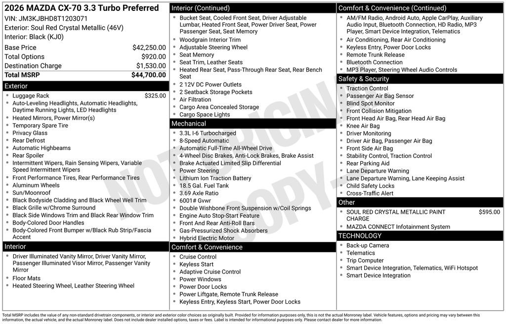 New 2026 MAZDA CX-70 3.3 Turbo w/ Preferred Package image 4