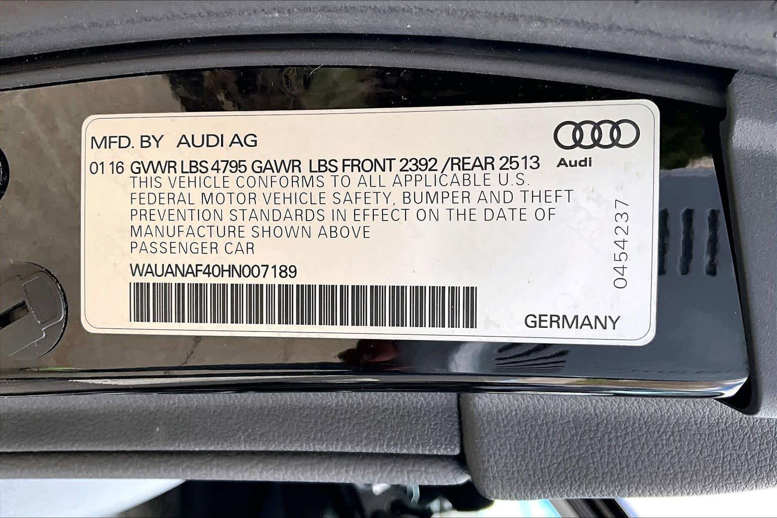 Used 2017 Audi A4 2.0T Premium w/ Convenience Package AWD/4WD image 37