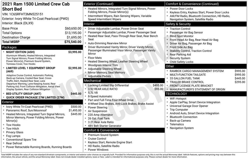 Used 2021 RAM 1500 Limited w/ Night Edition AWD/4WD image 40