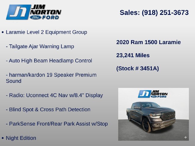 Used 2020 RAM 1500 Laramie AWD/4WD image 14