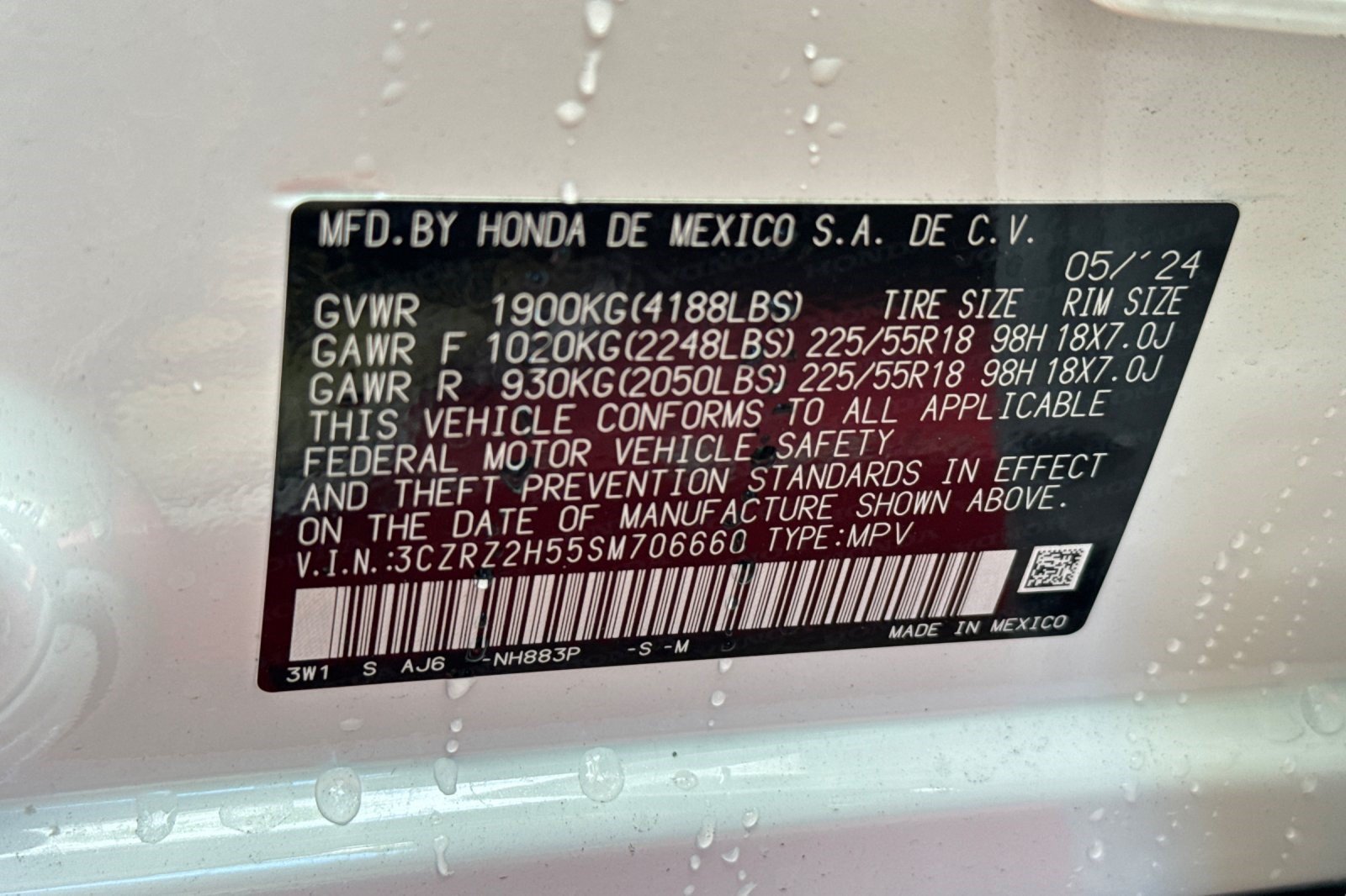 Certified 2025 Honda HR-V Sport image 28