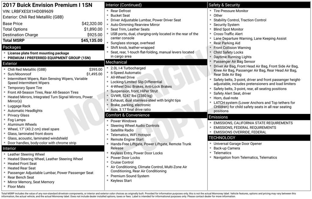Used 2017 Buick Envision Premium image 40