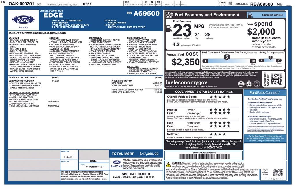 Used 2024 Ford Edge Titanium w/ Equipment Group 301A image 19