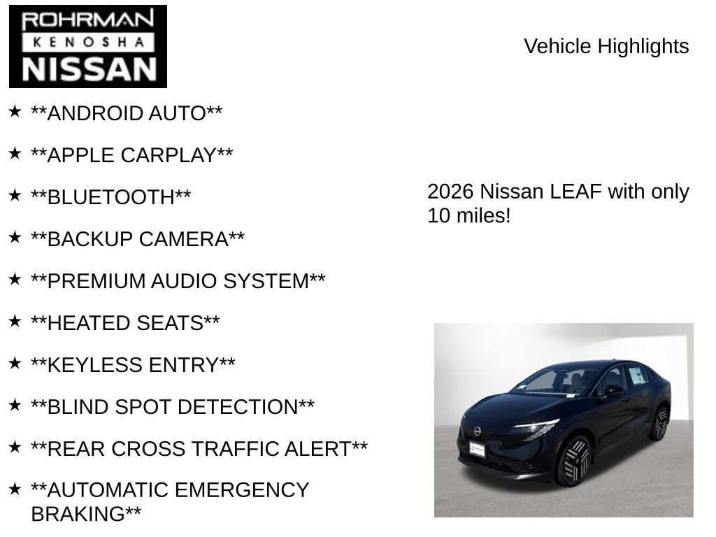 New 2026 Nissan Leaf SV+ w/ Illuminated Package image 8