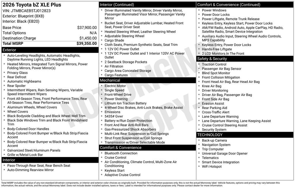 New 2026 Toyota bZ image 36