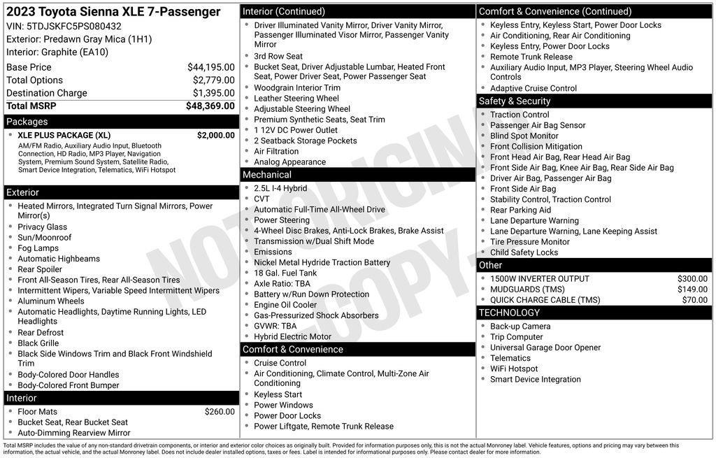 Used 2023 Toyota Sienna XLE w/ XLE Plus Package image 6