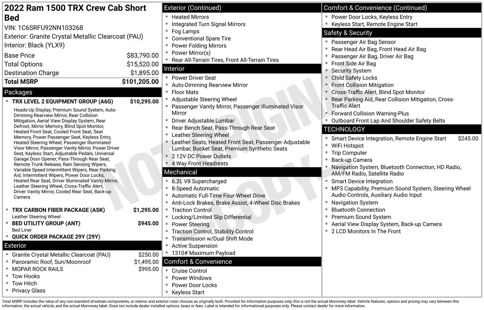 Used 2022 RAM 1500 TRX w/ TRX Level 2 Equipment Group AWD/4WD image 10