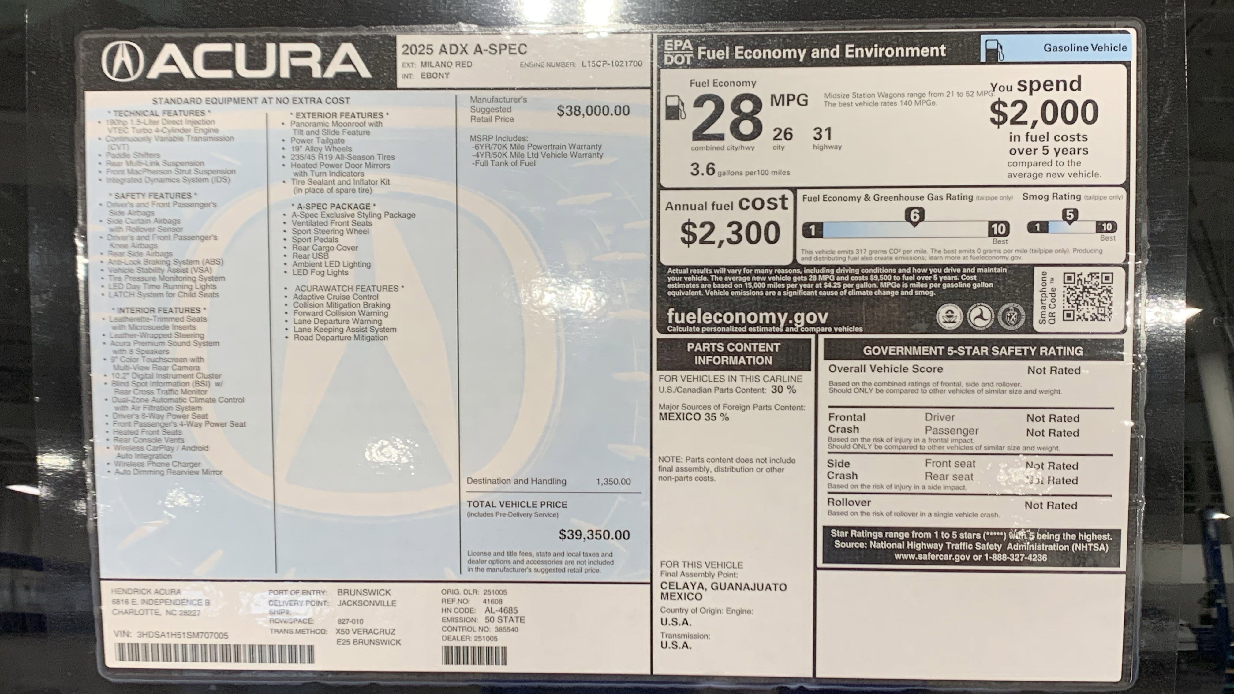 Certified 2025 Acura ADX A-Spec image 35