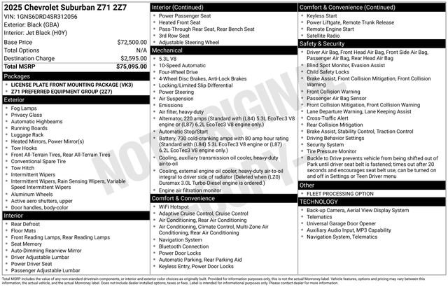 Used 2025 Chevrolet Suburban Z71 AWD/4WD image 36
