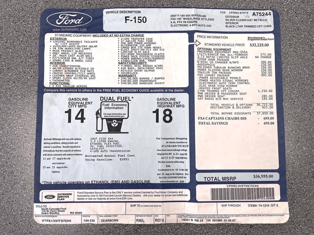 Used 2007 Ford F150 FX4 AWD/4WD image 4