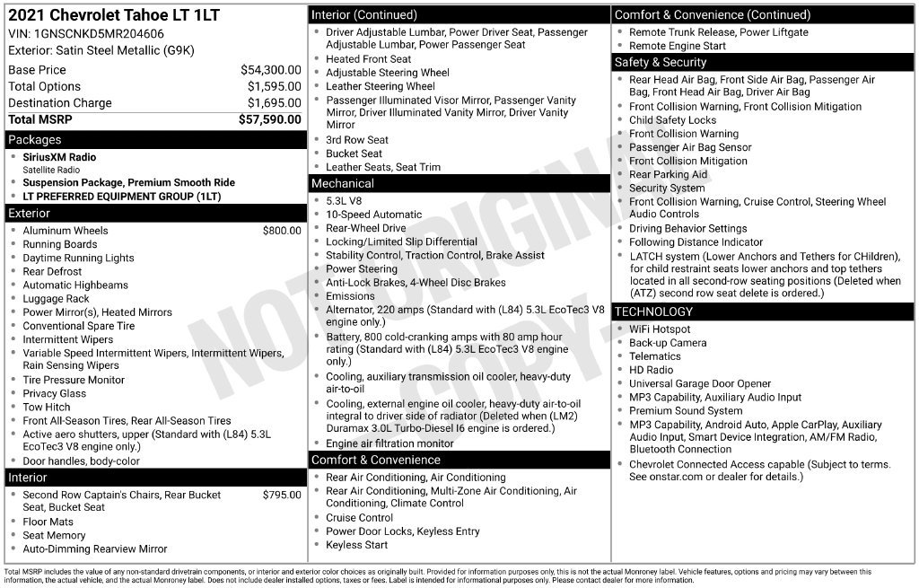 Used 2021 Chevrolet Tahoe LT RWD image 3