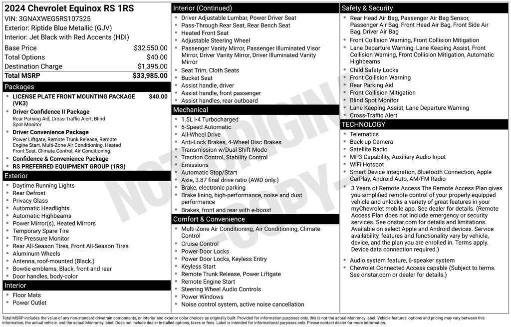 Used 2024 Chevrolet Equinox RS AWD/4WD image 34