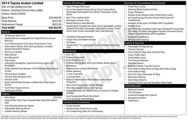 Used 2014 Toyota Avalon Limited FWD image 12