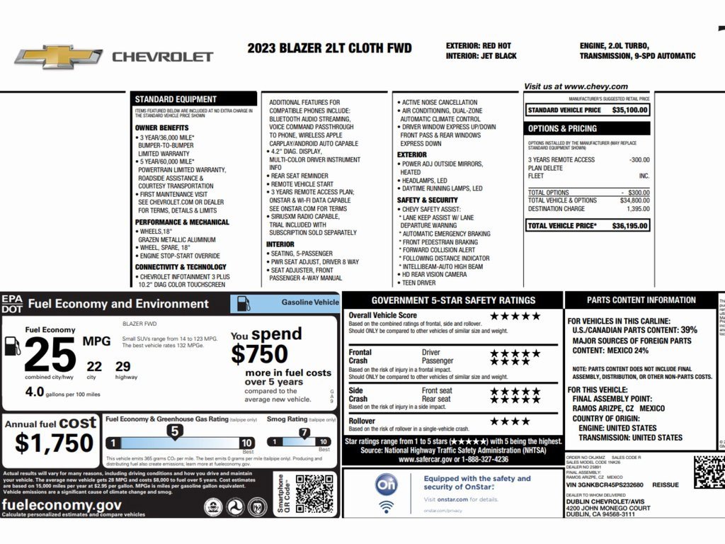 Used 2023 Chevrolet Blazer LT image 2