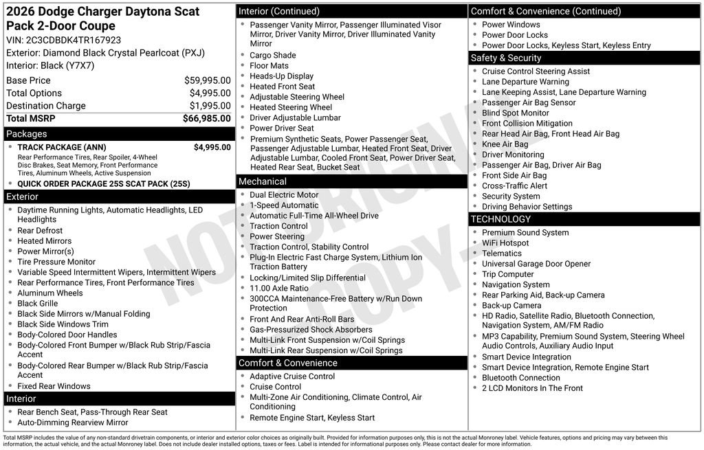 New 2026 Dodge Charger Daytona Scat Pack w/ Track Package AWD/4WD image 7