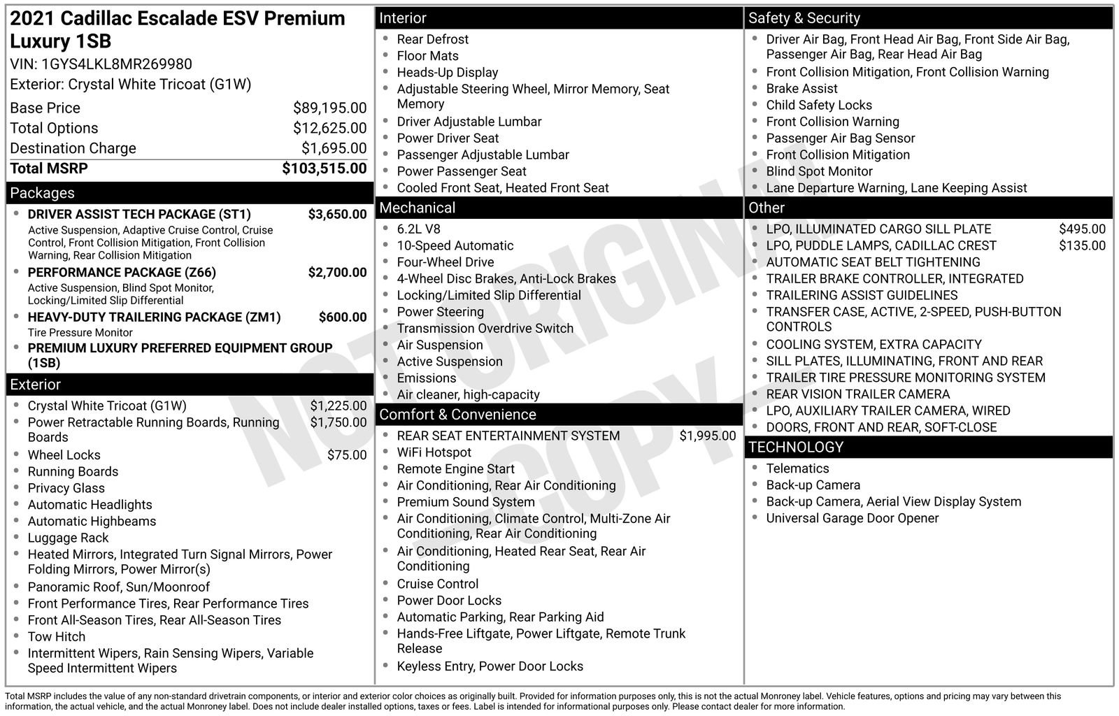 Used 2021 Cadillac Escalade ESV Premium Luxury w/ Driver Assist Tech Package image 39