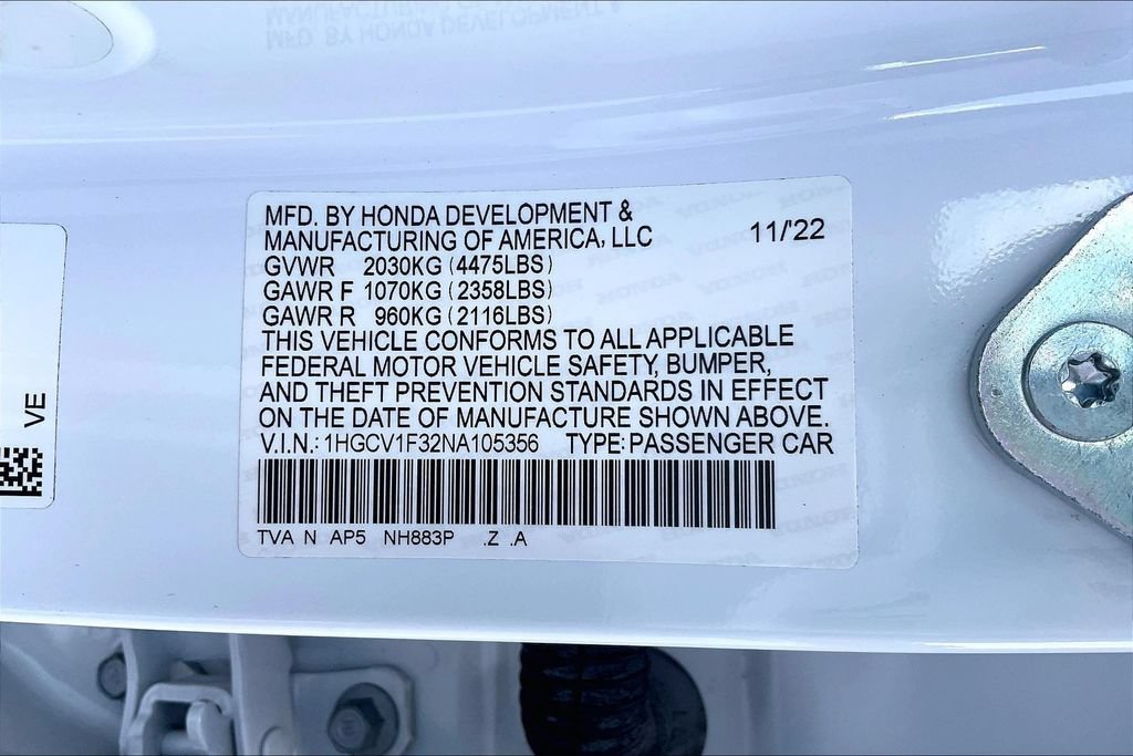 Certified 2022 Honda Accord Sport image 19