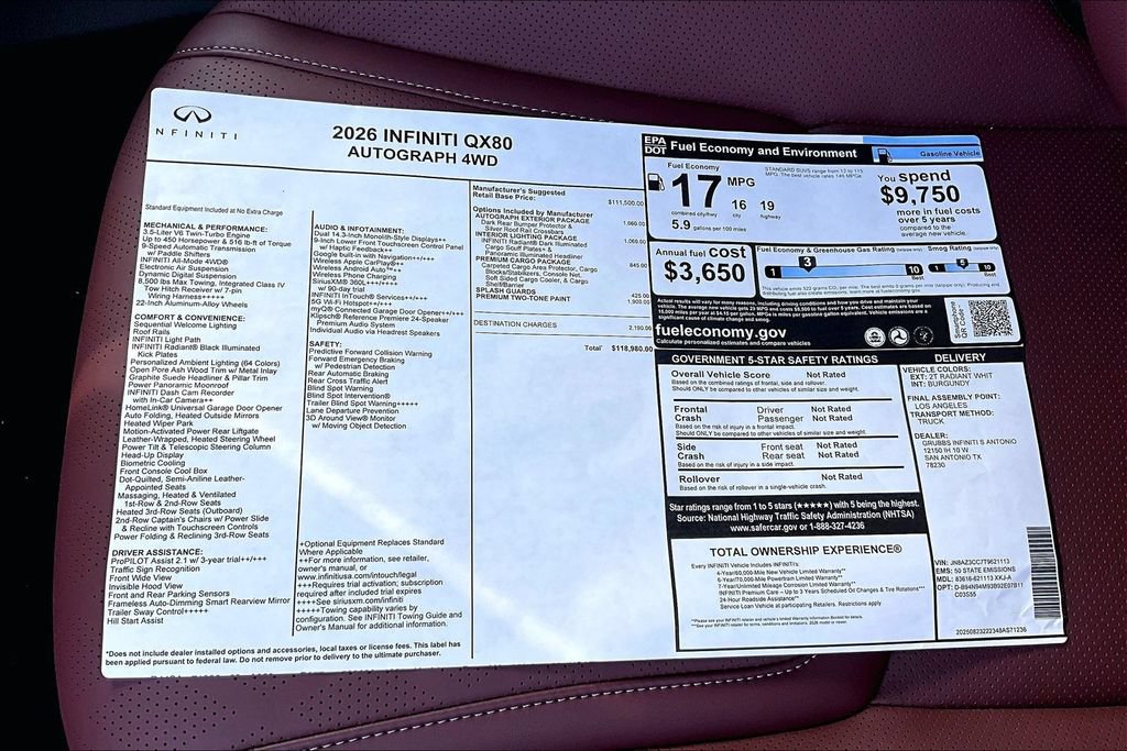 Used 2026 INFINITI QX80 Autograph AWD/4WD image 43