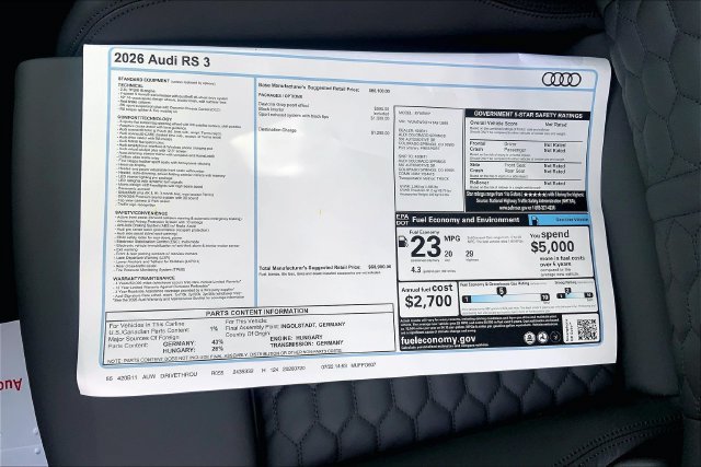 New 2026 Audi RS 3 AWD/4WD image 13
