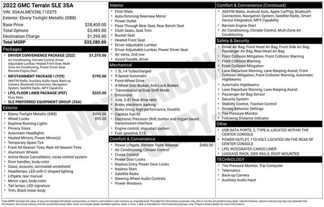 Used 2022 GMC Terrain SLE w/ Driver Convenience Package FWD image 31