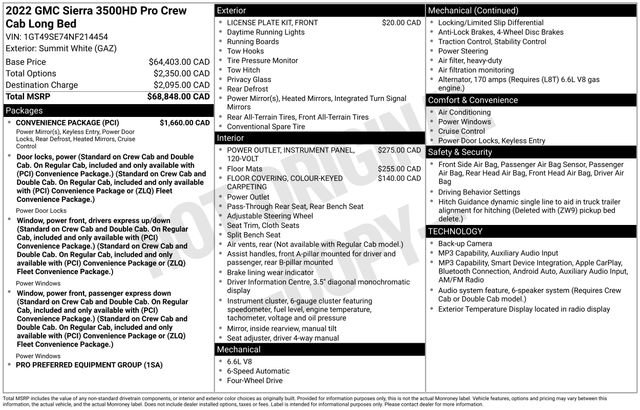 Used 2022 GMC Sierra 3500 Pro w/ Convenience Package AWD/4WD image 18