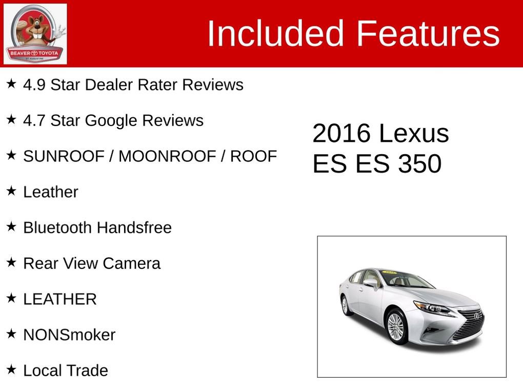 Used 2016 Lexus ES 350 w/ Premium Package w/Wood Trim FWD image 4