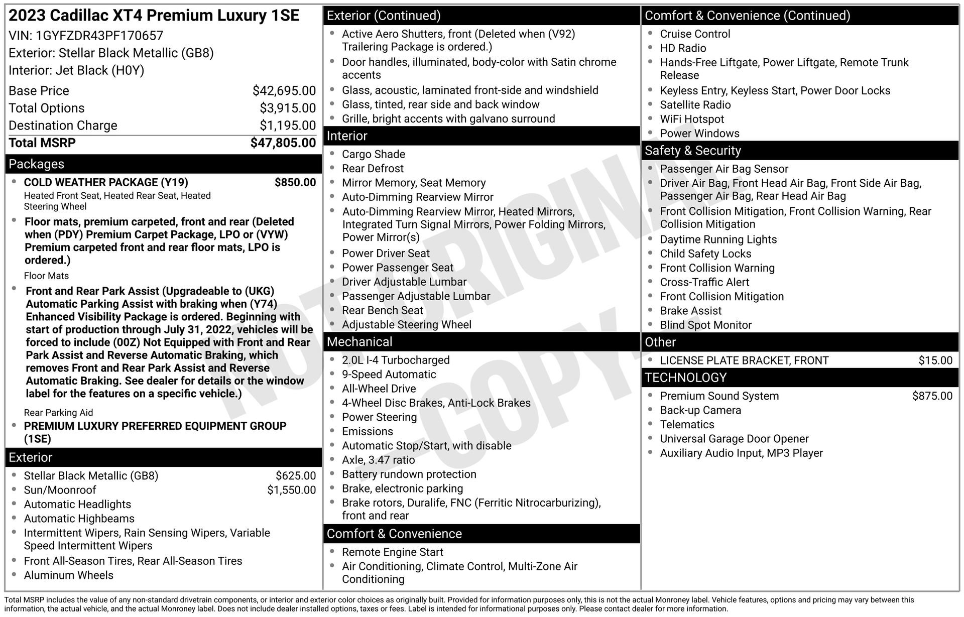 Certified 2023 Cadillac XT4 Premium Luxury w/ Cold Weather Package image 43