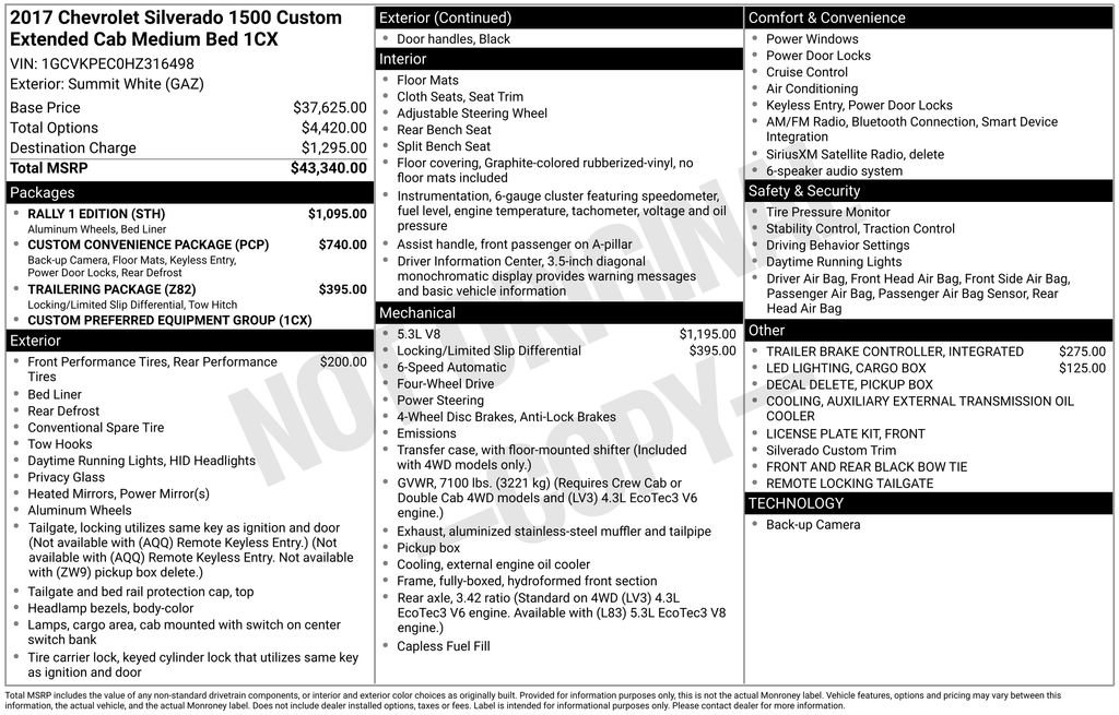 Used 2017 Chevrolet Silverado 1500 Custom w/ Rally 1 Edition AWD/4WD image 6