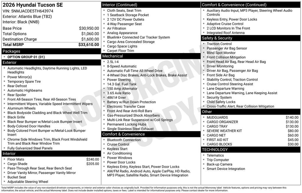 Certified 2026 Hyundai Tucson SE AWD/4WD image 33