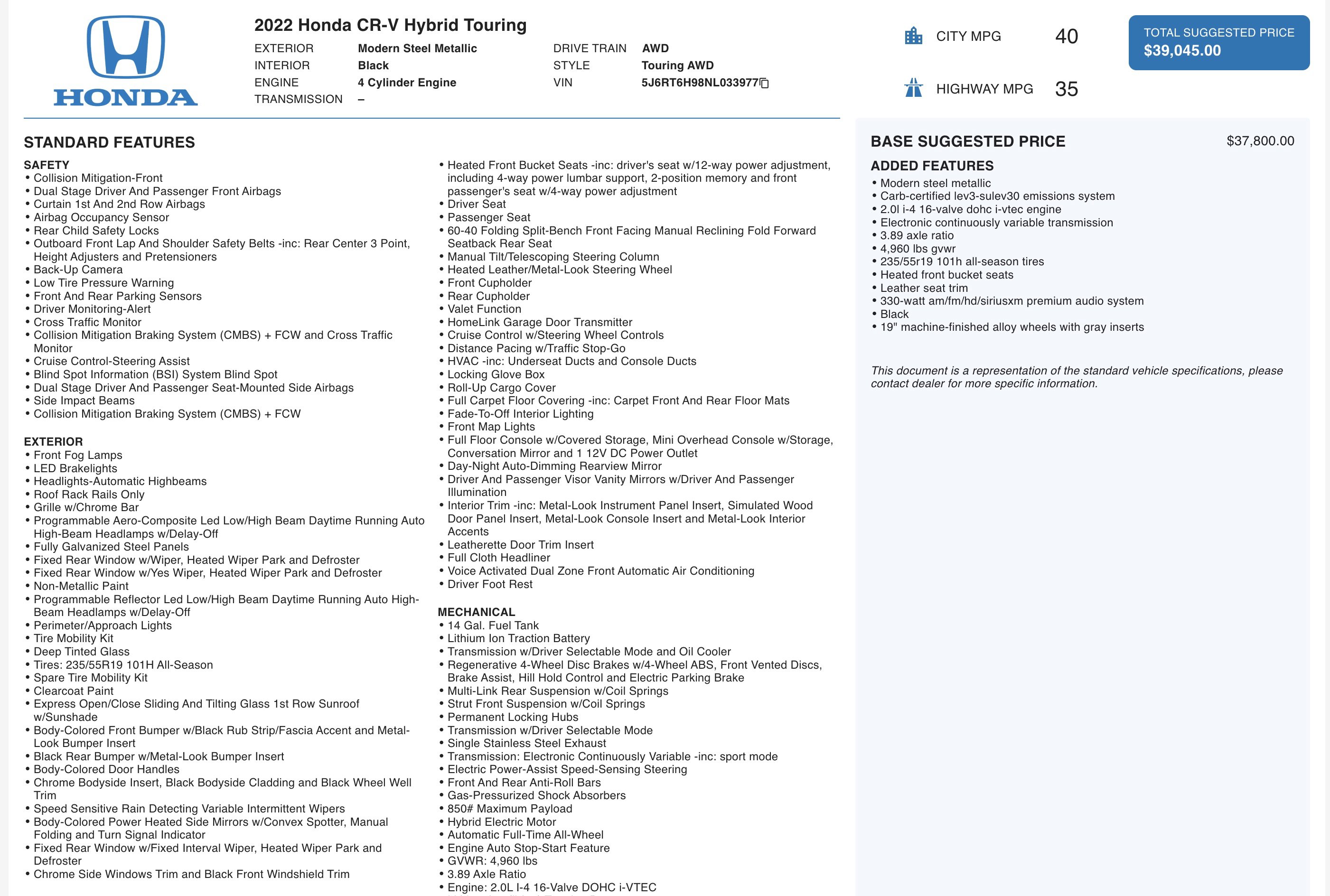 Used 2022 Honda CR-V Touring image 5