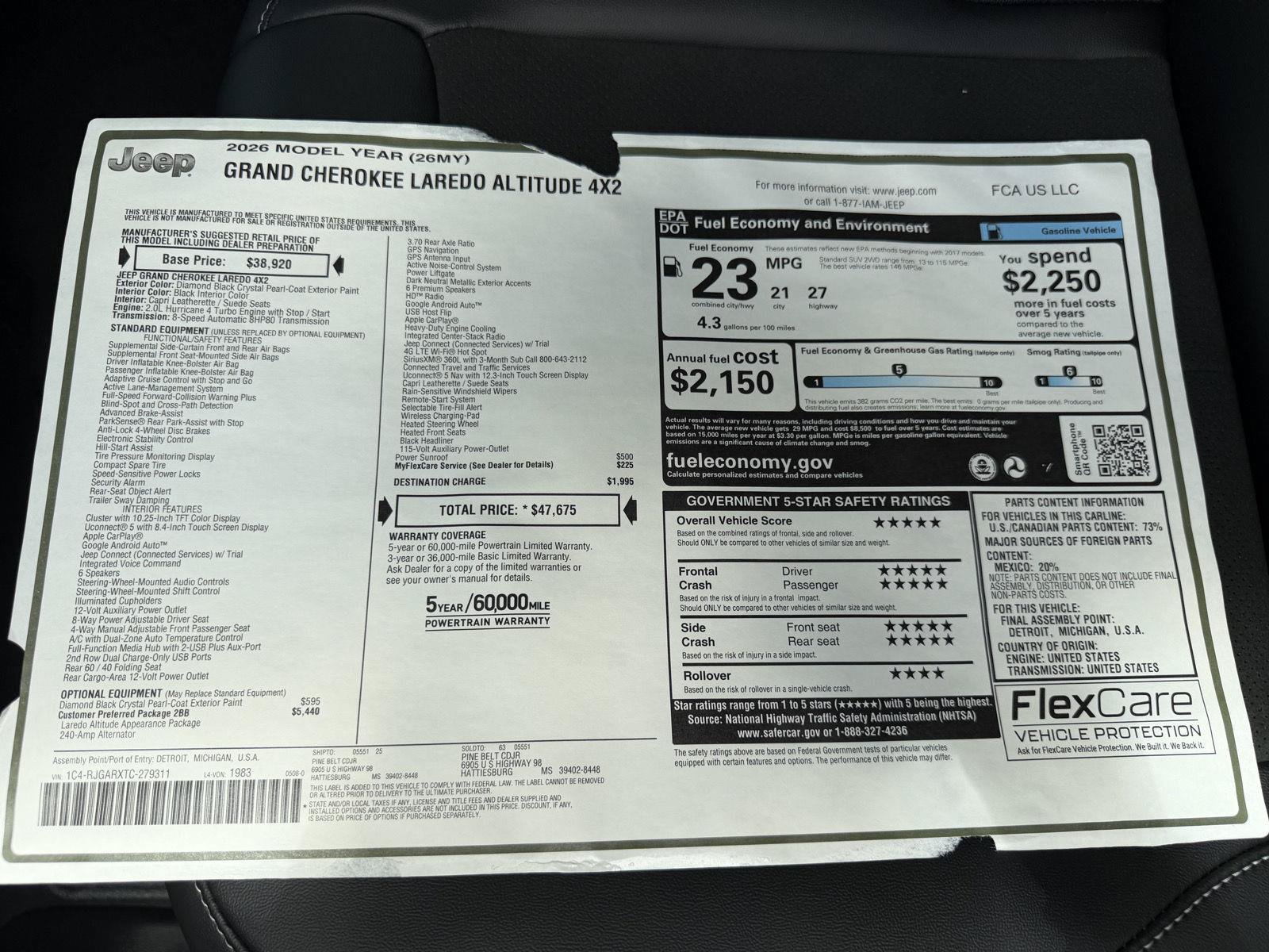 New 2026 Jeep Grand Cherokee Altitude RWD image 10