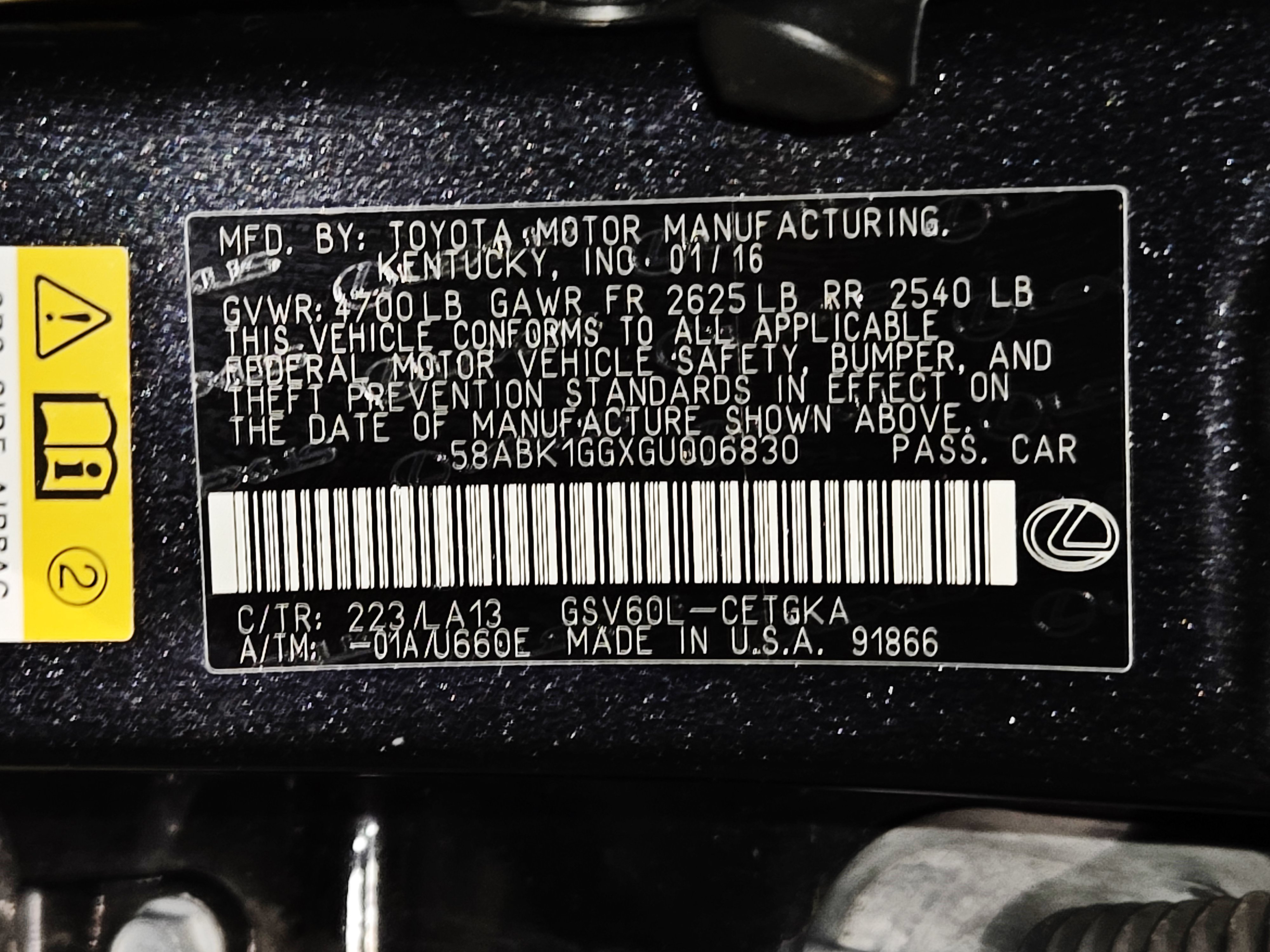 Used 2016 Lexus ES 350 w/ Premium Package w/Wood Trim FWD image 56
