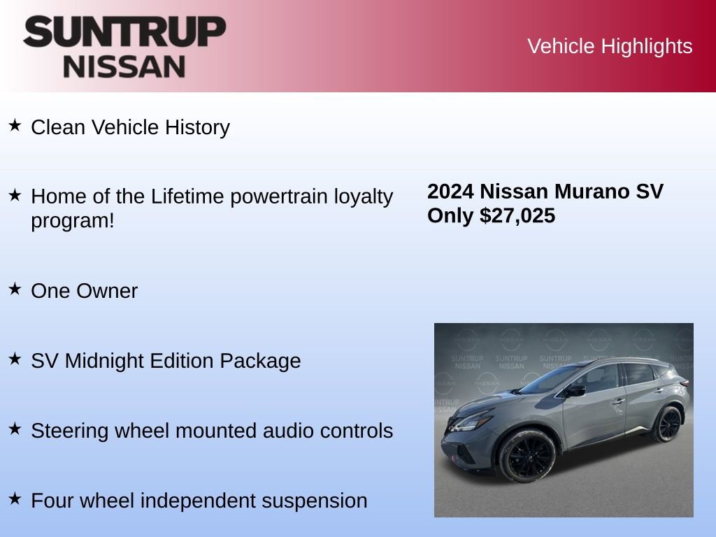 Used 2024 Nissan Murano SV w/ SV Midnight Edition Package image 8