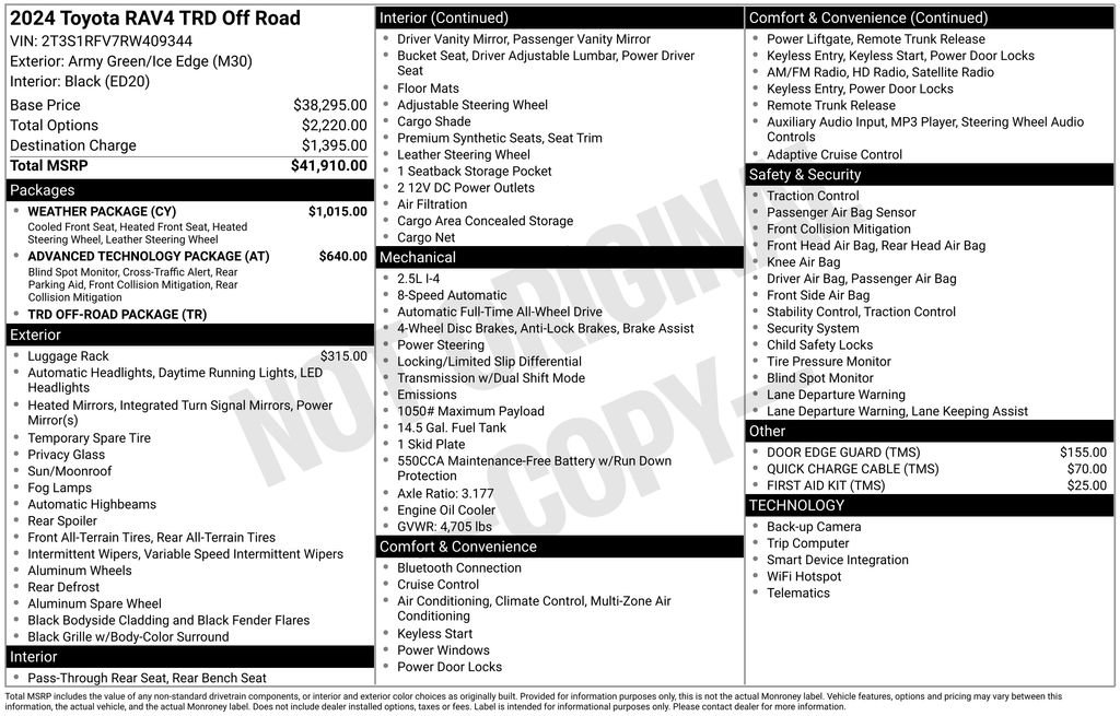 Used 2024 Toyota RAV4 TRD Off-Road w/ Weather Package image 6