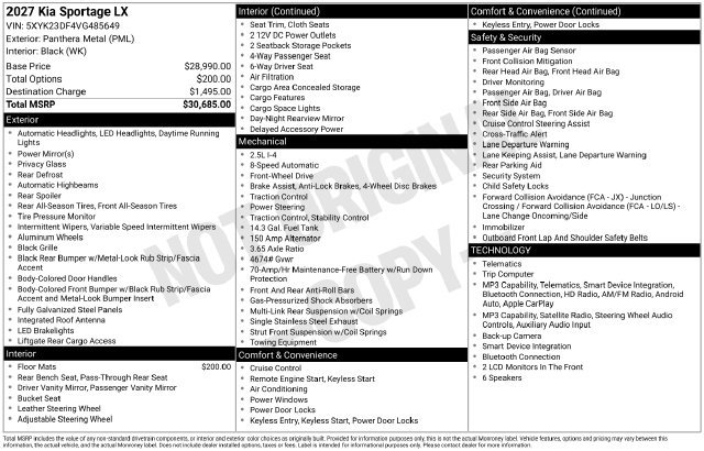 New 2027 Kia Sportage LX FWD image 29