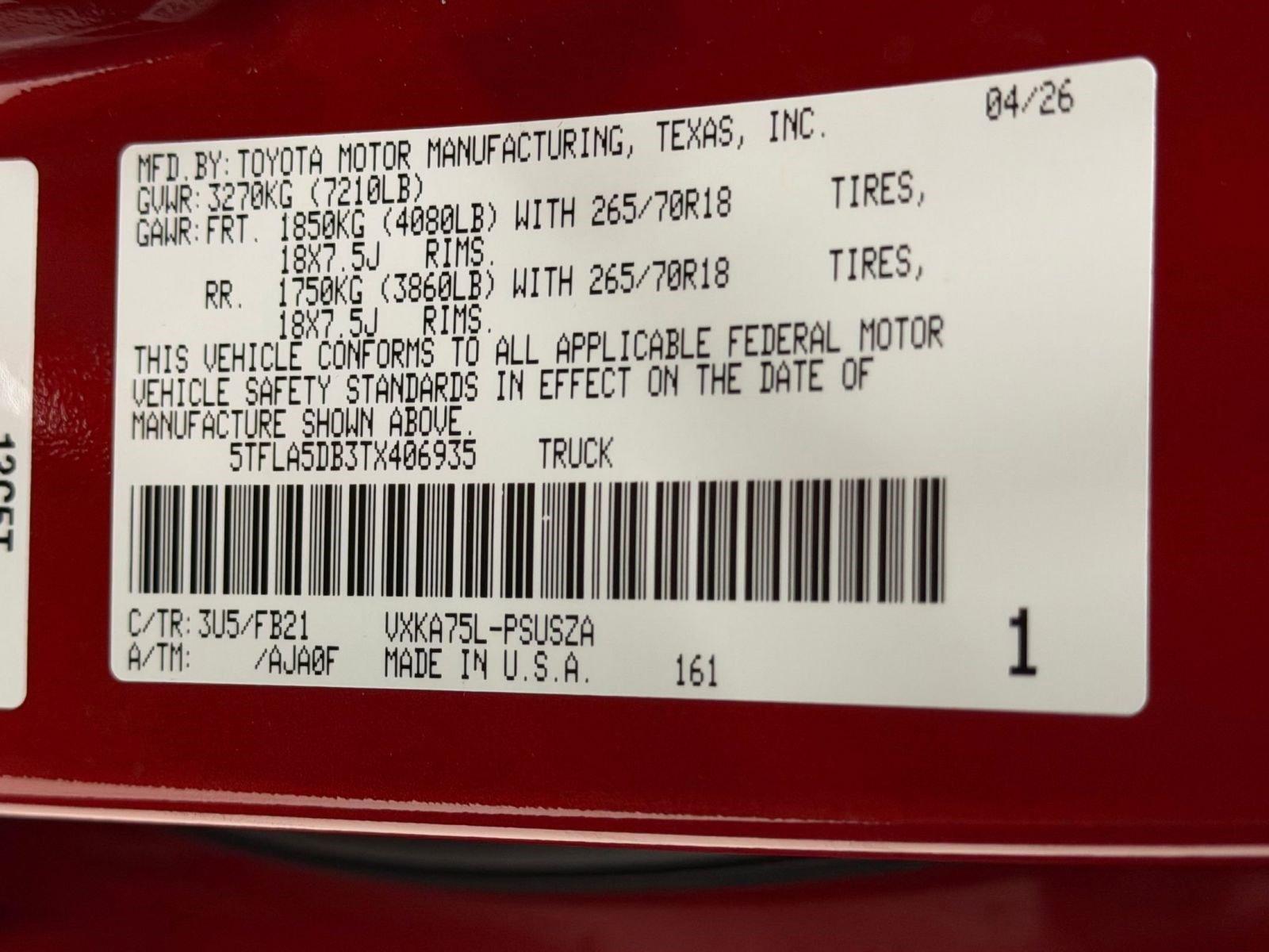 New 2026 Toyota Tundra SR5 AWD/4WD image 19