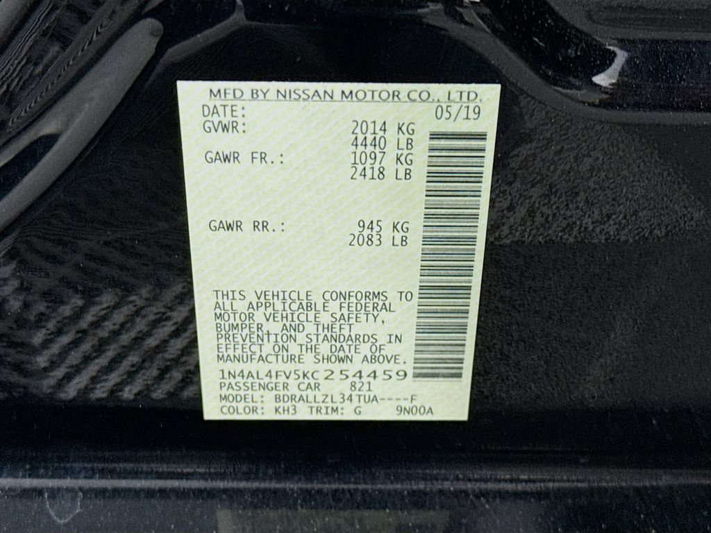 Certified 2019 Nissan Altima 2.0 Platinum FWD image 36