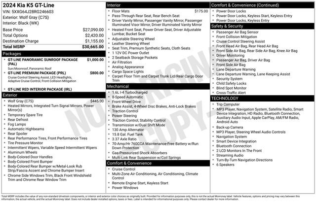 Used 2024 Kia K5 GT-Line FWD image 28
