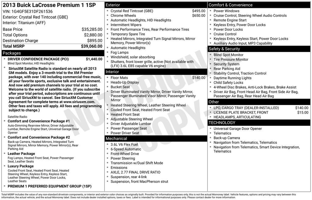 Certified 2013 Buick LaCrosse Premium w/ Driver Confidence Package FWD image 5