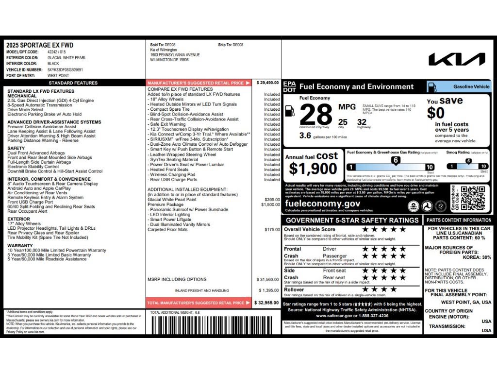 Certified 2025 Kia Sportage EX w/ Premium Package FWD image 8