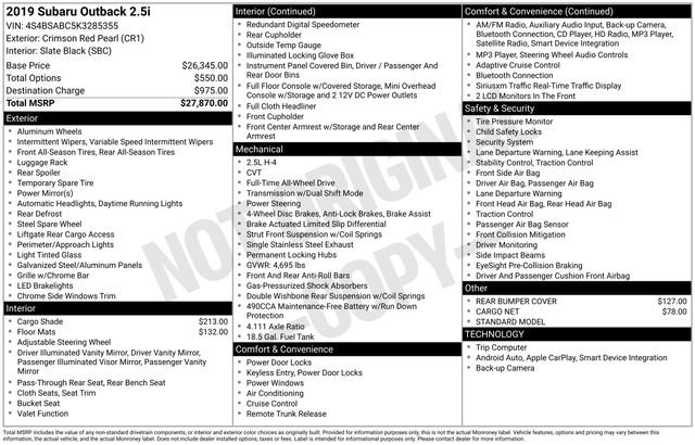 Used 2019 Subaru Outback 2.5i image 40